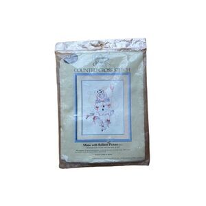 New old stock Vtg something special clown with balloons cross stitch